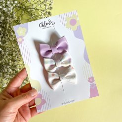 Pack 3 Lazos básicos (color liso + vichy + florecitas)